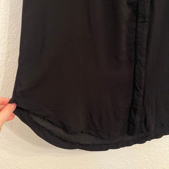 XCVI Tunic Shirtdress Small Black Sheer Minimalist Coverup Oversized Rayon - Picture 6 of 15